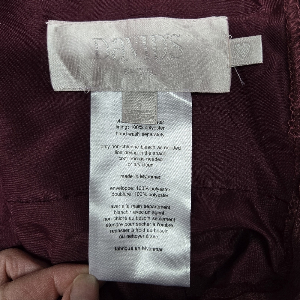 DB STUDIO | Spaghetti Strap Full Skirt Dress in Wine sz 6 - Picture 9 of 12